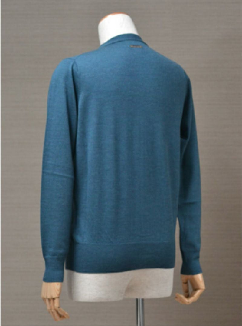 【Men's】EXTRA FINE MERINO WOOL V CARDIGAN / ink blue（メンズ エクストラファインメリノウール　Vカーディガン / インクブルー）