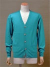 Men's】EXTRA FINE MERINO WOOL V CARDIGAN / peacock（メンズ エクストラファインメリノウール　Vカーディガン / ピーコック）