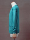 Men's】EXTRA FINE MERINO WOOL V CARDIGAN / peacock（メンズ エクストラファインメリノウール　Vカーディガン / ピーコック）