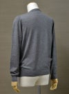 【Men's】Worsted Pure Cashmere Cardigan / gray（メンズ 梳毛カシミヤ 100% カーディガン / グレー）