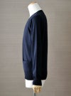 【Men's】Worsted Pure Cashmere Vpullover / navy（メンズ 梳毛カシミヤ 100% Vプルオーバー / ネイビー）