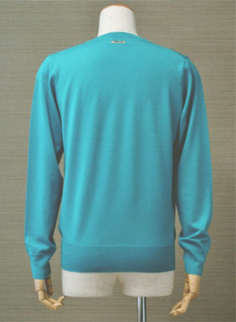 【Men's】EXTRA FINE MERINO WOOL V PULLOVER / peacock（メンズ エクストラファインメリノウール　Vプルオーバー / ピーコック）