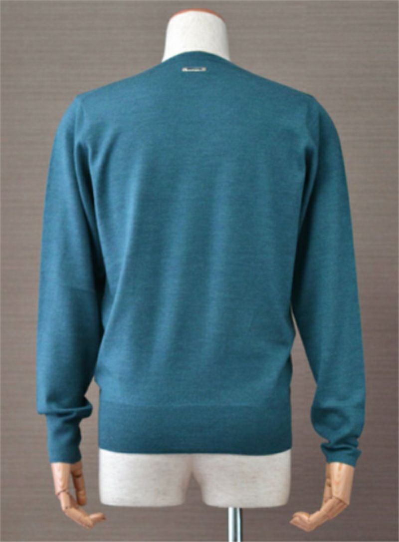 【Men's】EXTRA FINE MERINO WOOL V PULLOVER / ink blue（メンズ エクストラファインメリノウール　Vプルオーバー / インクブルー）