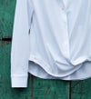 綿１００％　カットソー 2ウェイブラウス／ホワイト [encolorage] Cotton 100% Cut&Sewn 2WAY Blouse / White
