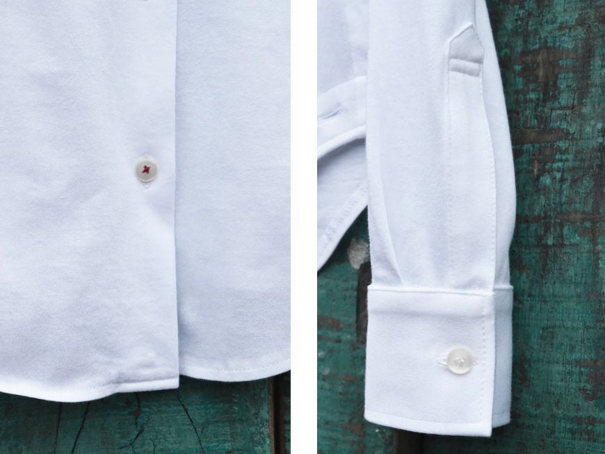 綿１００％　カットソー 2ウェイブラウス／ホワイト [encolorage] Cotton 100% Cut&Sewn 2WAY Blouse / White