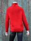 ゼニアバルファ社キャッシュウール＿ホールガーメントオフタートルセーター／　レッド