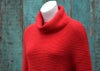 ゼニアバルファ社キャッシュウール＿ホールガーメントオフタートルセーター／　レッド