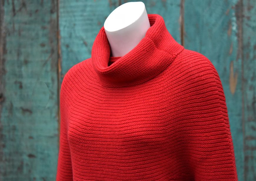 ゼニアバルファ社キャッシュウール＿ホールガーメントオフタートルセーター／　レッド