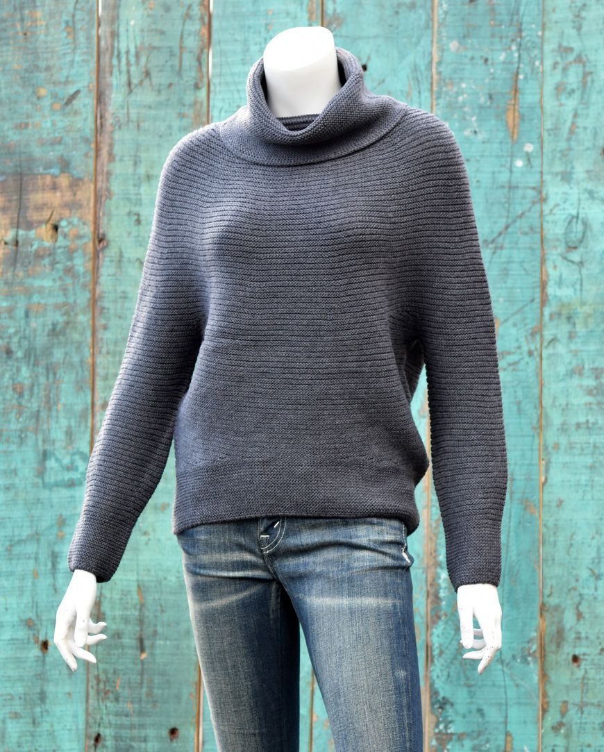 ゼニアバルファ社キャッシュウール＿ホールガーメントオフタートルセーター／　チャコールグレー