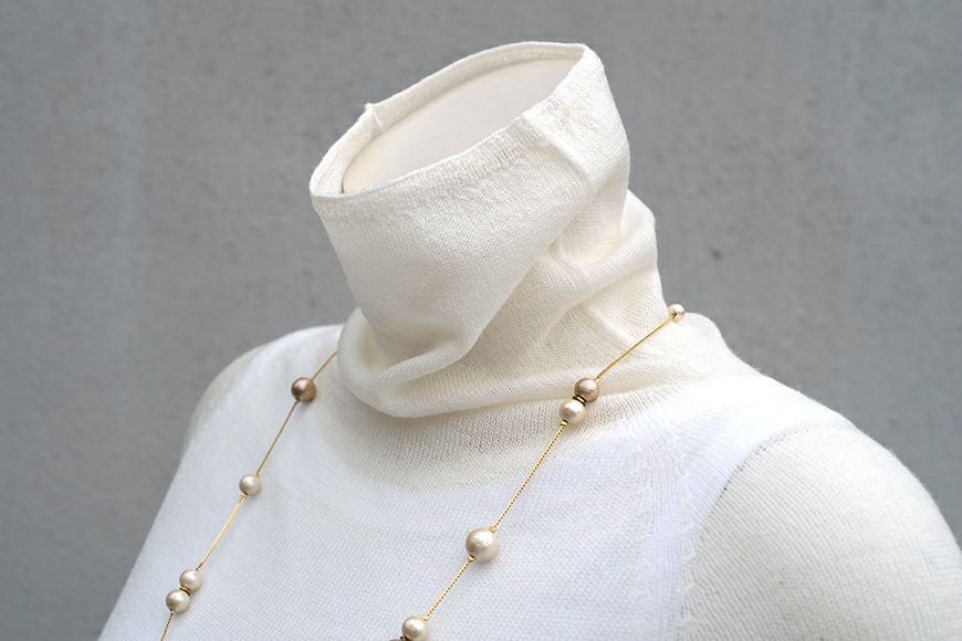 ゼニアバルファ社ミレニアム＿ボトルネックセーター／ホワイト