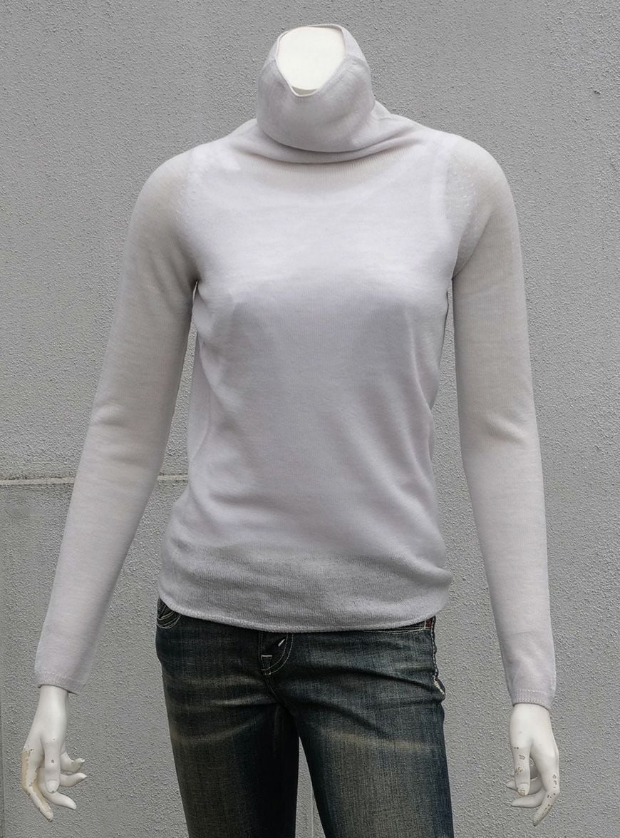 ゼニアバルファ社ミレニアム＿ボトルネックセーター／ライトグレイ