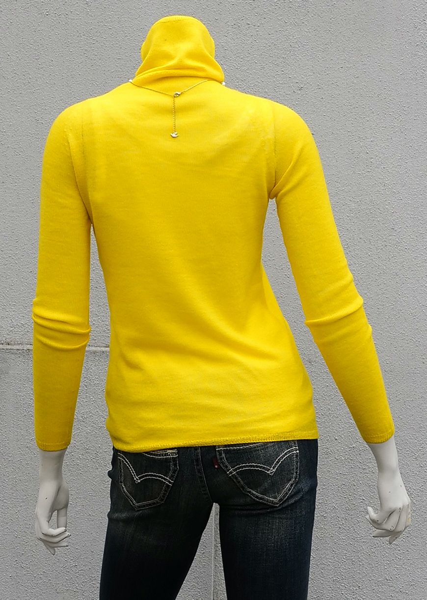 ゼニアバルファ社ミレニアム＿ボトルネックセーター／レモンイエロー