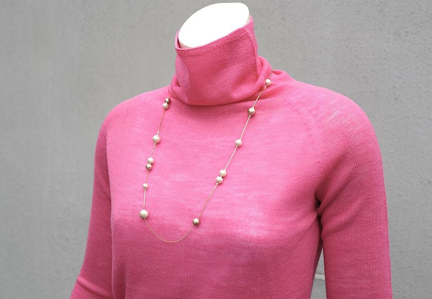  ゼニアバルファ社ミレニアム＿ボトルネックセーター／ショッキングピンク