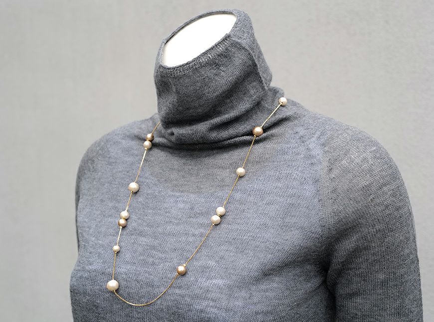 ゼニアバルファ社ミレニアム＿ボトルネックセーター／チャコールグレー