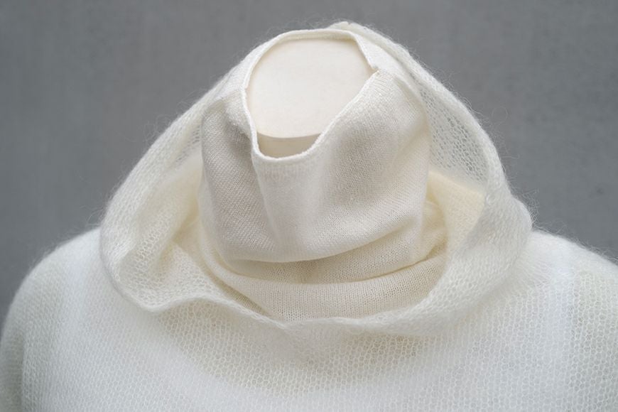 モヘア混ニットパーカー／ホワイト