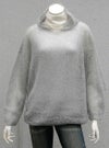 モヘア混ニットパーカー／グレー