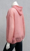 モヘア混ニットパーカー／ローズピンク