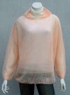 モヘア混ニットパーカー／ピーチピンク